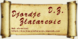 Đorđe Zlatarević vizit kartica